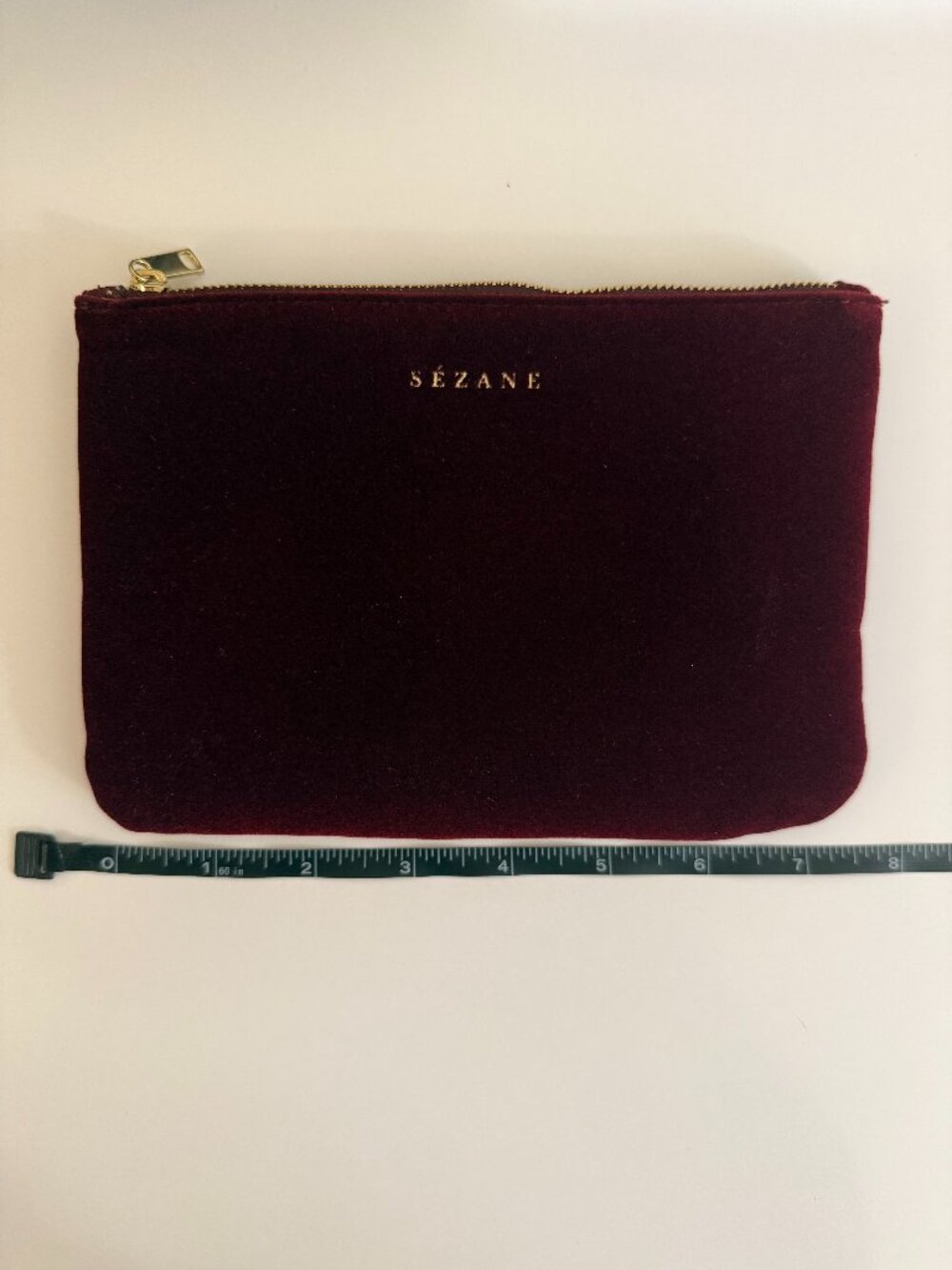 NEW: Sezane Burgundy Velvet Pouch